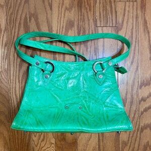 Glossy Green Shoulder Bag